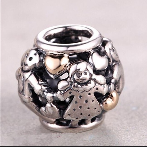 Auth. Retired Pandora Two Tone Family Forever Charm - Picture 5 of 9